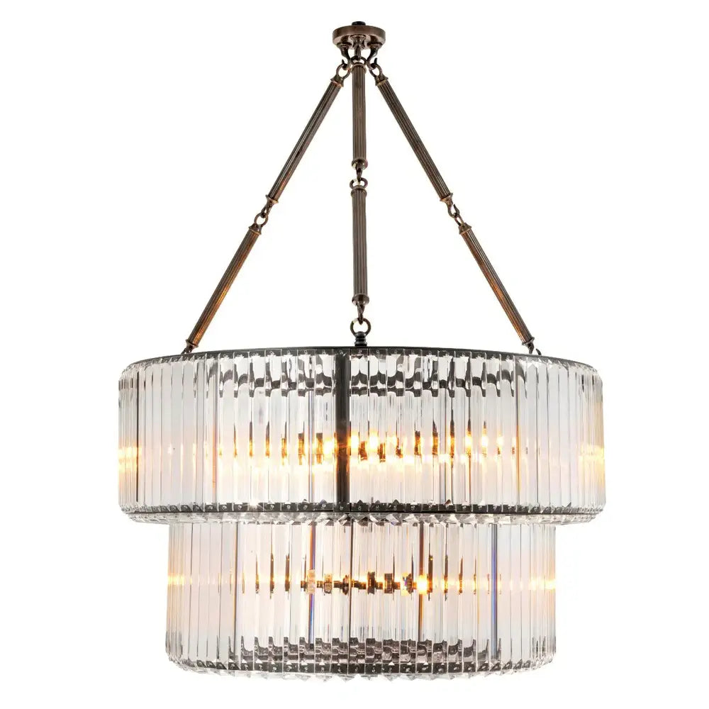 Product photograph of Eichholtz Infinity Double Chandelier In Bronze Highlight Finish from Olivia's.