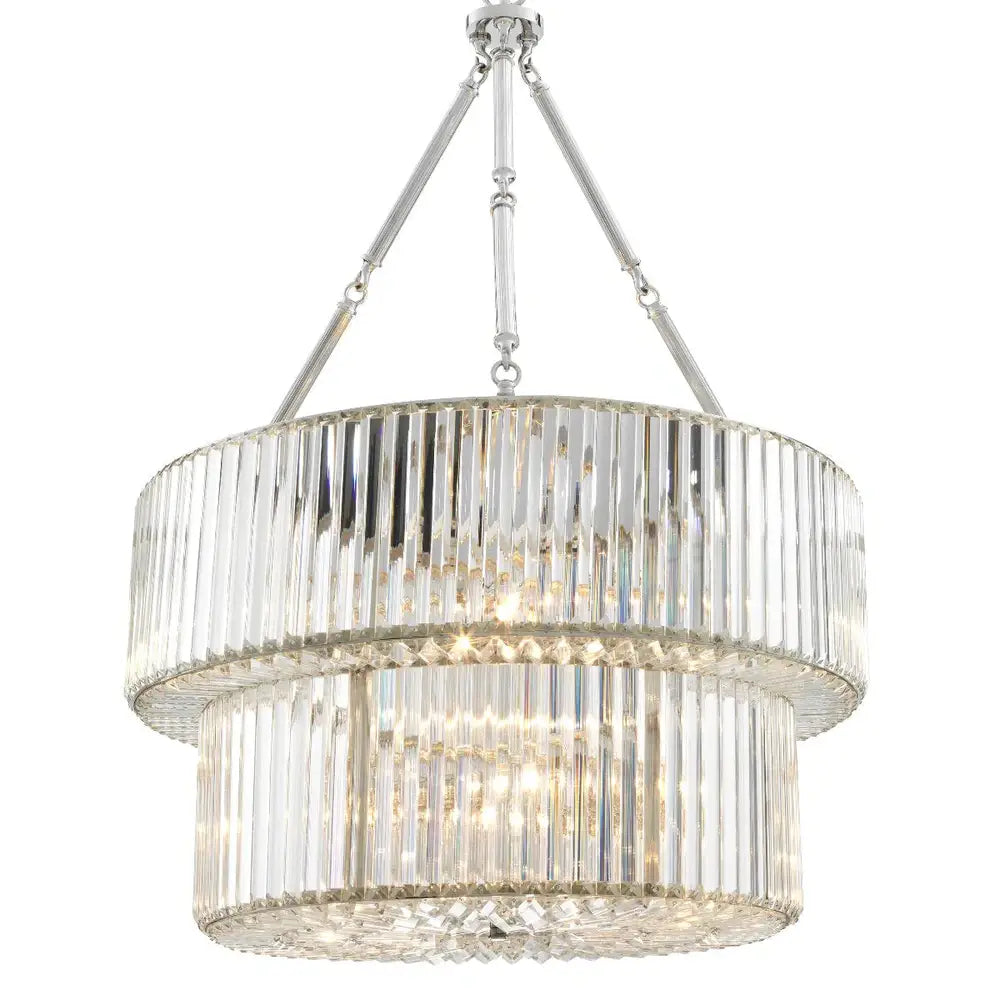 Product photograph of Eichholtz Infinity Double Chandelier In Nickel Finish from Olivia's