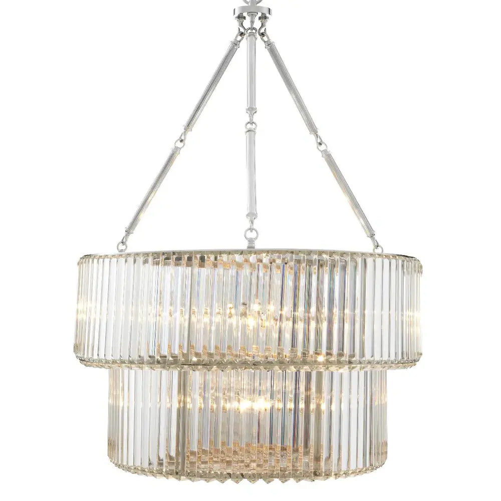 Product photograph of Eichholtz Infinity Double Chandelier In Nickel Finish from Olivia's.