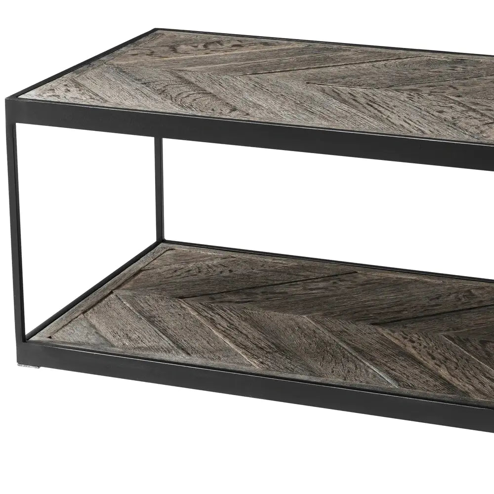 Product photograph of Eichholtz La Varenne Long Coffee Table In Weathered Oak from Olivia's.