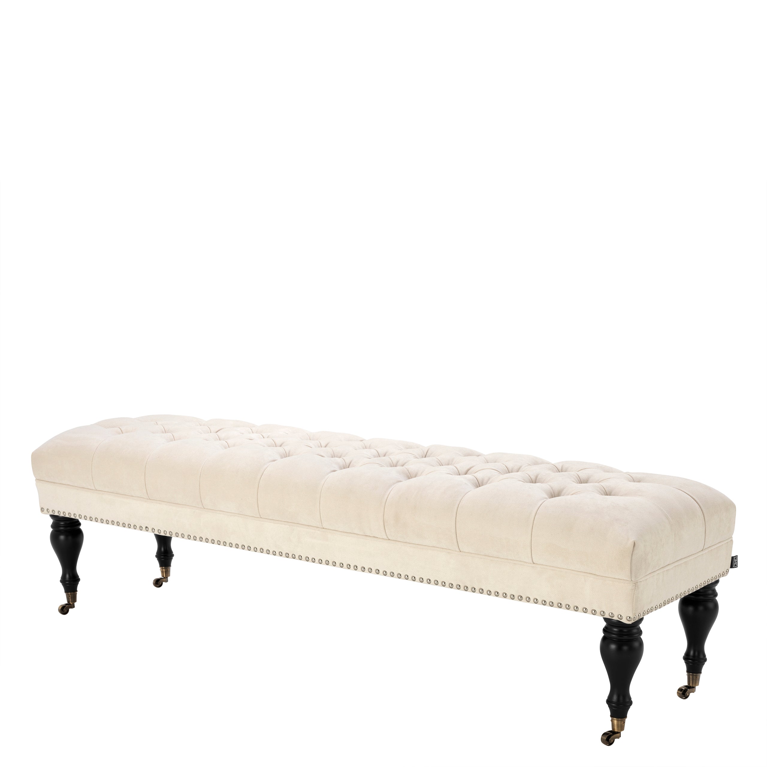 Product photograph of Eichholtz Benedict Bench Ecru Velvet Outlet from Olivia's