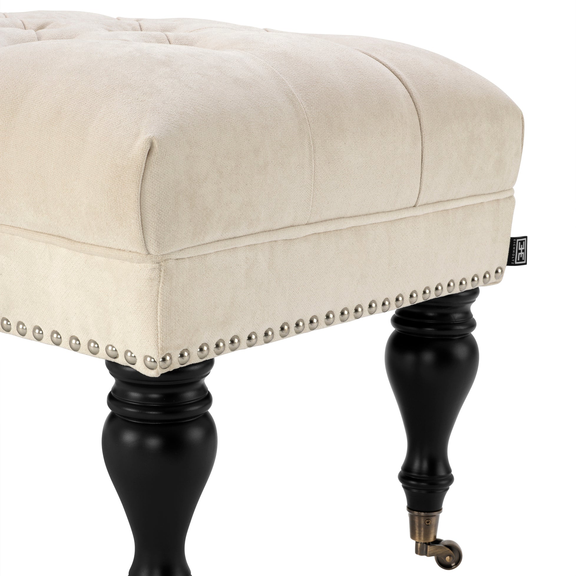Product photograph of Eichholtz Benedict Bench Ecru Velvet Outlet from Olivia's.