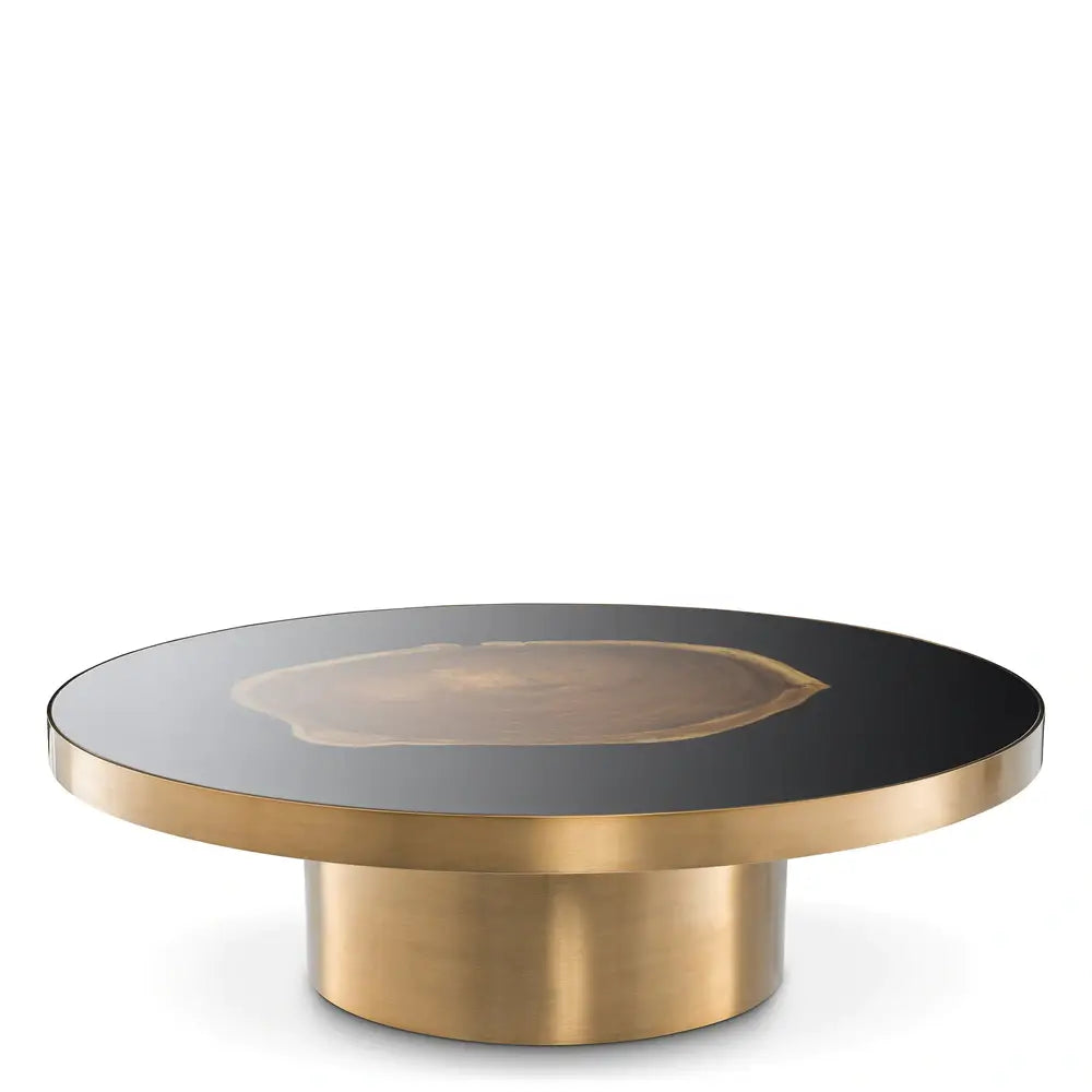 Product photograph of Eichholtz Concord Coffee Table In A Brushed Brass Finish from Olivia's.