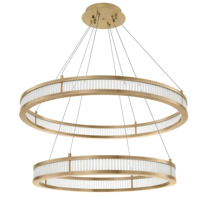 Product photograph of Eichholtz Damien Double Chandelier In Antique Brass Finish from Olivia's.