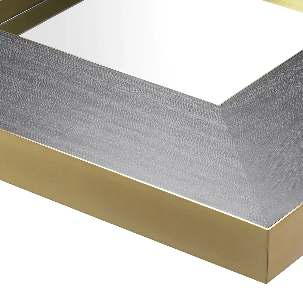 Product photograph of Eichholtz Coffee Table Concorde Brushed Brass Finish Charcoal Grey Oak Veneer from Olivia's.