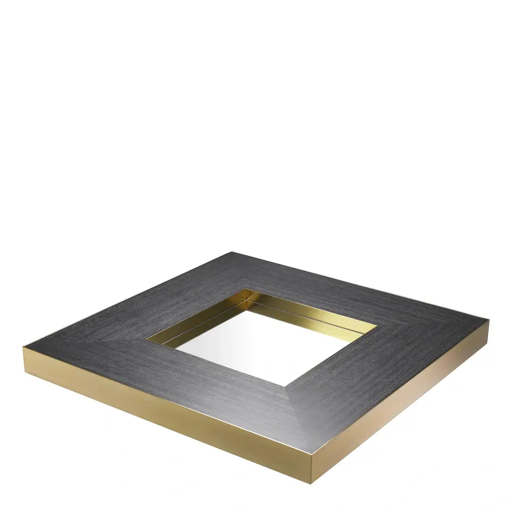 Product photograph of Eichholtz Coffee Table Concorde Brushed Brass Finish Charcoal Grey Oak Veneer from Olivia's.