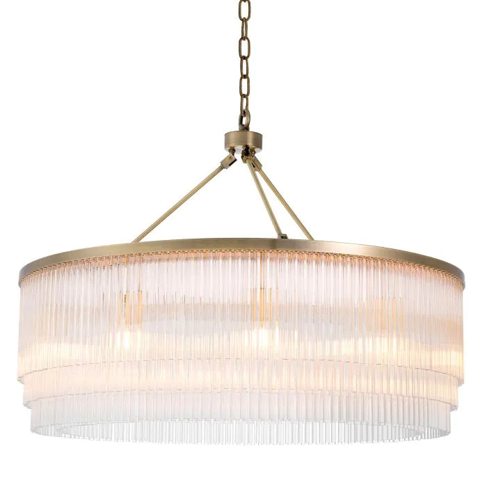 Product photograph of Eichholtz Hector Chandelier In Light Brushed Brass Finish from Olivia's
