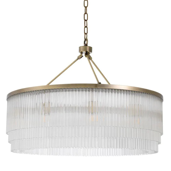 Product photograph of Eichholtz Hector Chandelier In Light Brushed Brass Finish from Olivia's.
