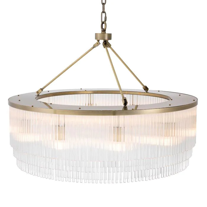 Product photograph of Eichholtz Hector Chandelier In Light Brushed Brass Finish from Olivia's.