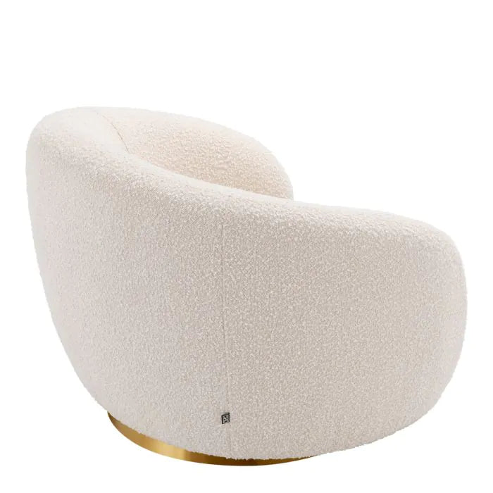 Product photograph of Brice Swivel Chair - Boucle Cream from Olivia's.