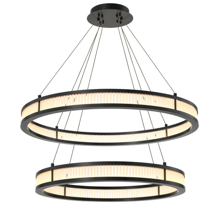 Product photograph of Eichholtz Damien Double Chandelier In Bronze Highlight Finish from Olivia's