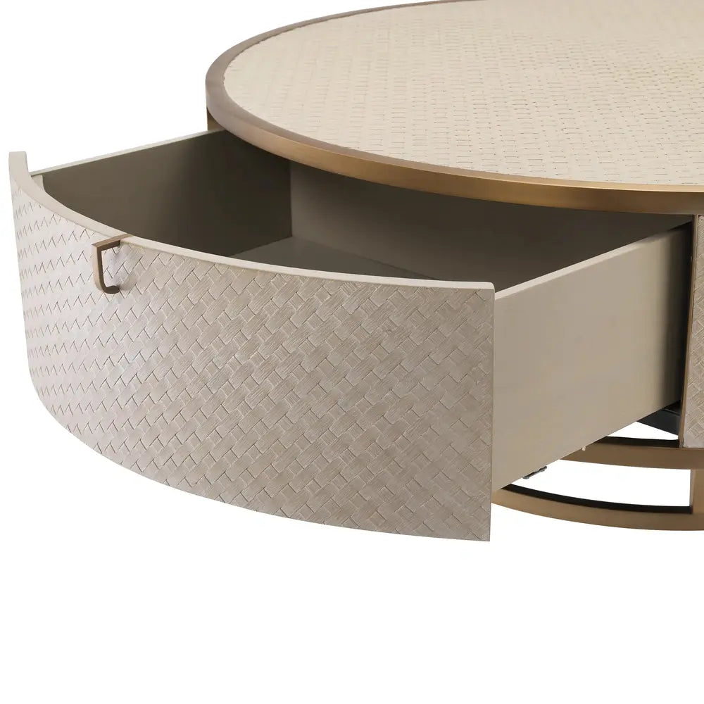 Product photograph of Eichholtz Napa Valley Coffee Table In Woven Washed Oak Veneer from Olivia's.