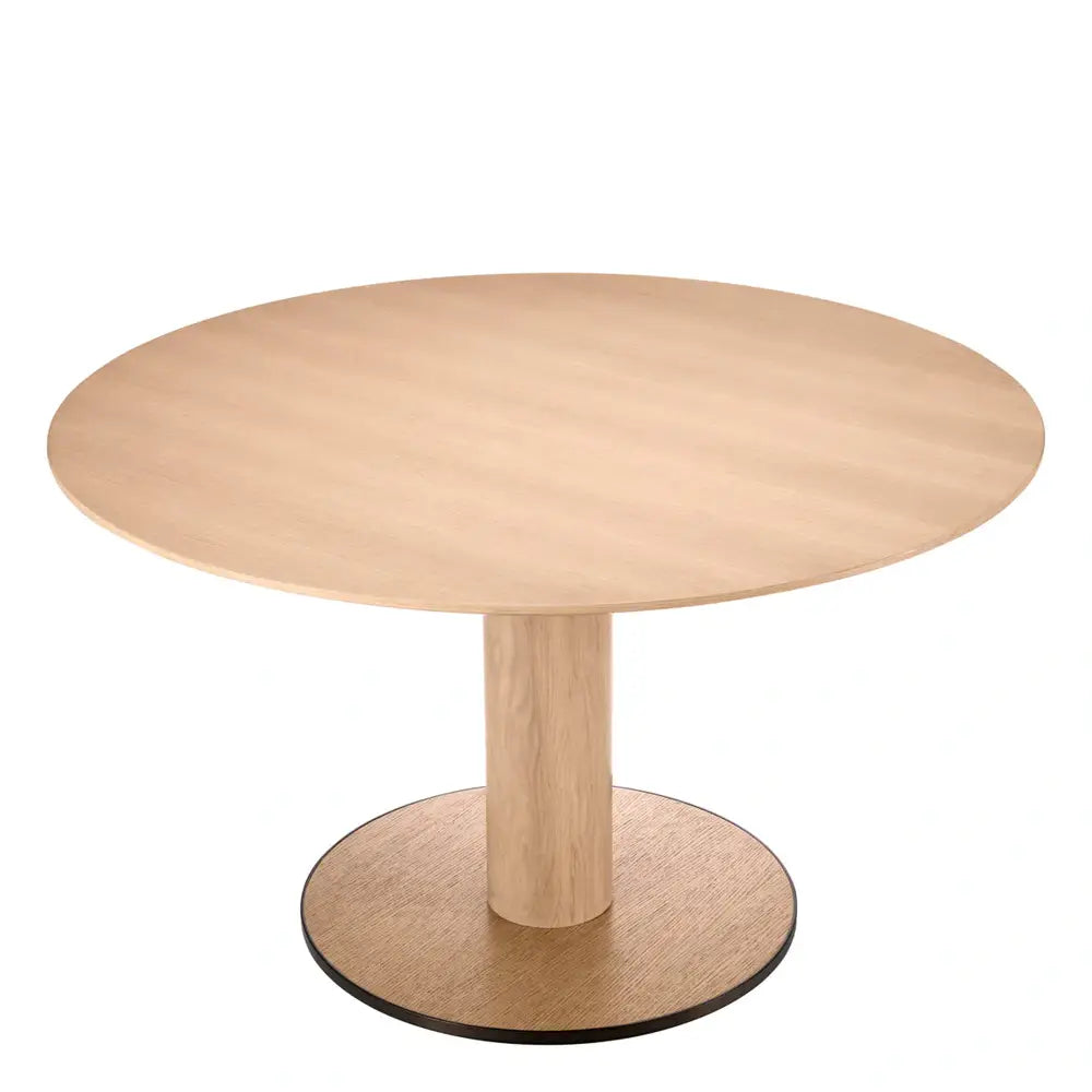 Eichholtz Astro Dining Table In Natural Oak Veneer Bronze Finish