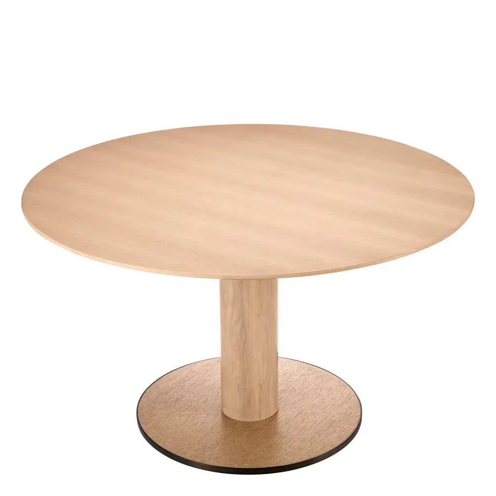 Product photograph of Eichholtz Astro Dining Table In Natural Oak Veneer Bronze Finish from Olivia's