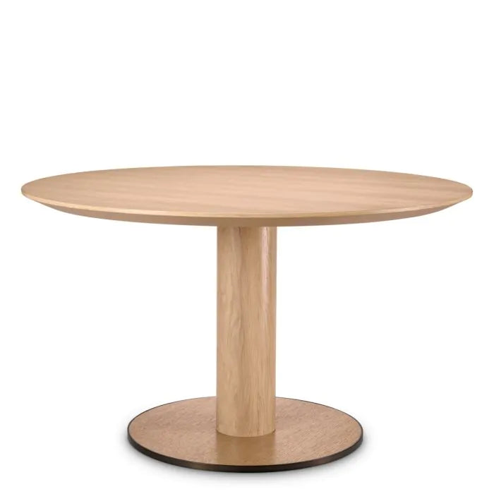 Product photograph of Eichholtz Astro Dining Table In Natural Oak Veneer Bronze Finish from Olivia's.