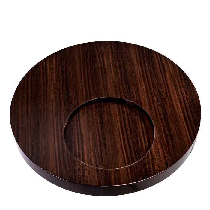 Product photograph of Eichholtz Coffee Table Otus Round Eucalyptus Veneer Bronze Finish from Olivia's.