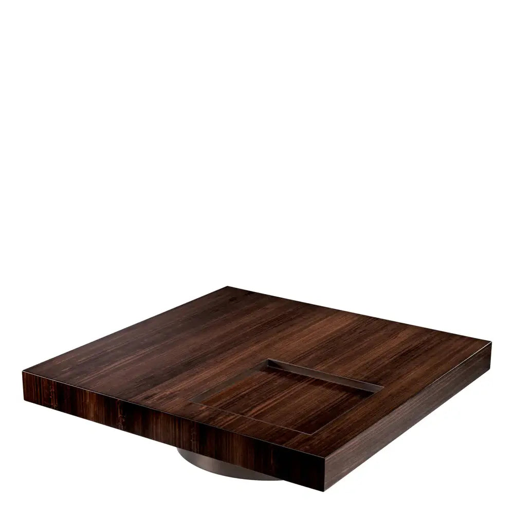 Product photograph of Eichholtz Coffee Table Otus Square Eucalyptus Veneer Bronze Finish from Olivia's.