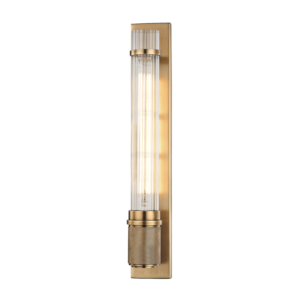 Product photograph of Hudson Valley Lighting Shaw 1 Light Wall Sconce In Aged Brass Outlet from Olivia's