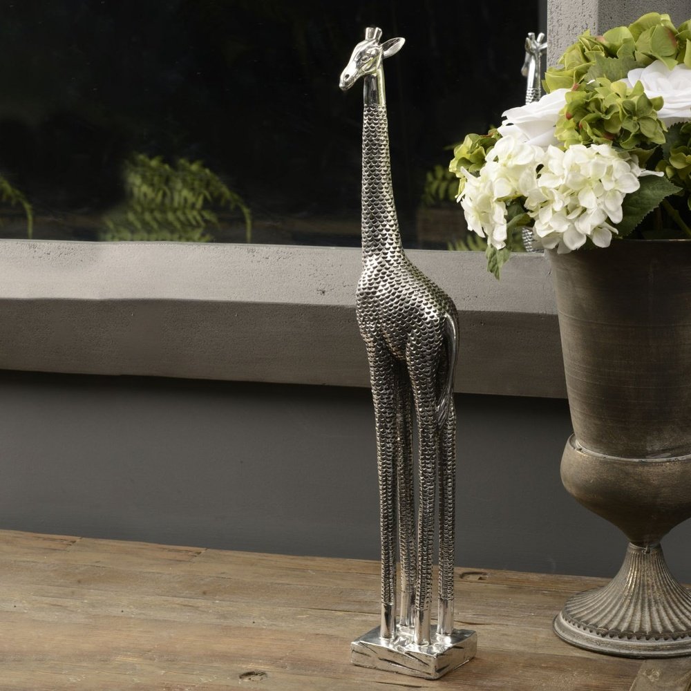 Product photograph of Libra Interiors Giraffe In Silver from Olivia's.