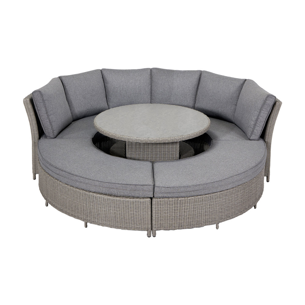 Product photograph of Olivia S Outdoor Slate Grey Bermuda Daybed Dining Set With Ceramic Top from Olivia's.