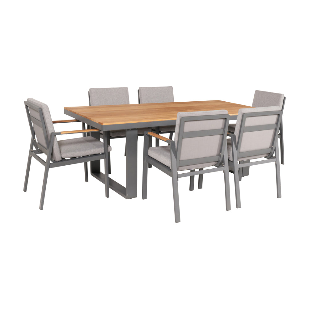 Product photograph of Olivia S Outdoor Oslo Anthracite 6 Seater Dining Set from Olivia's