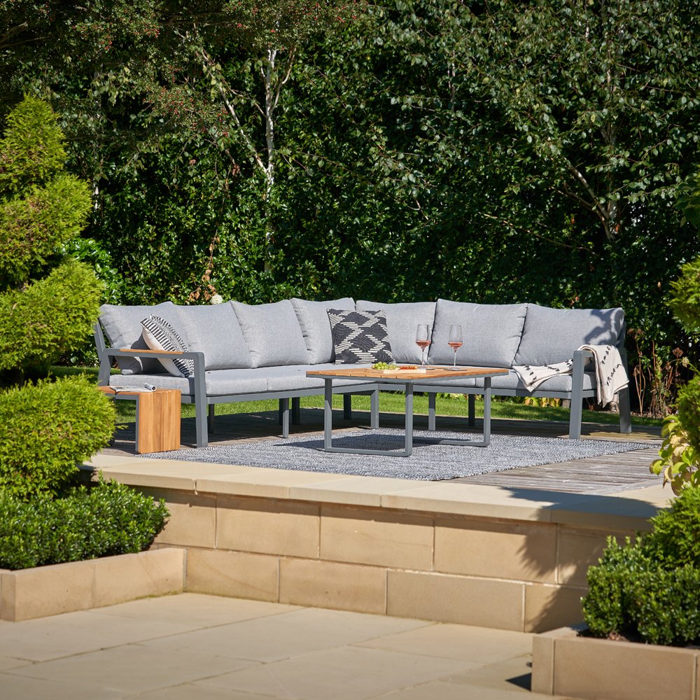 Product photograph of Olivia S Outdoor Oslo Anthracite Corner Set from Olivia's.