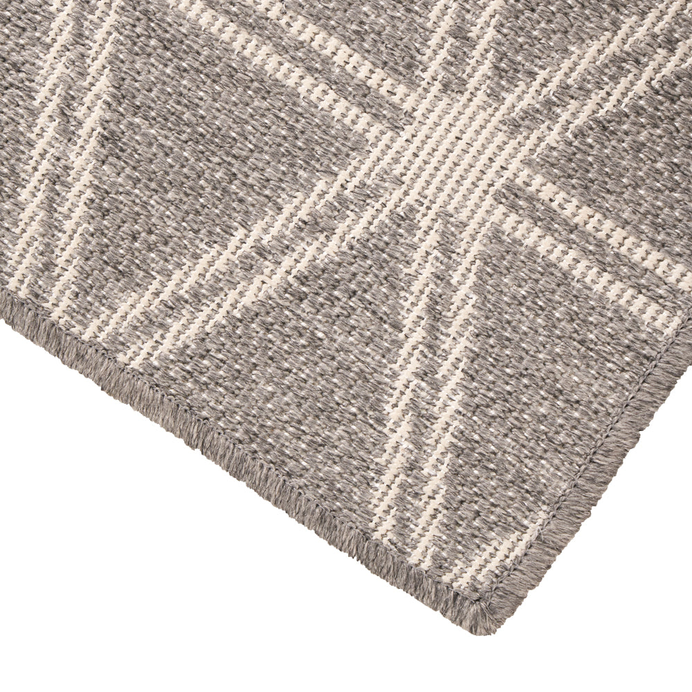 Product photograph of Olivia S Indoor Outdoor Silver Grey And White Geometric Design Rug from Olivia's.
