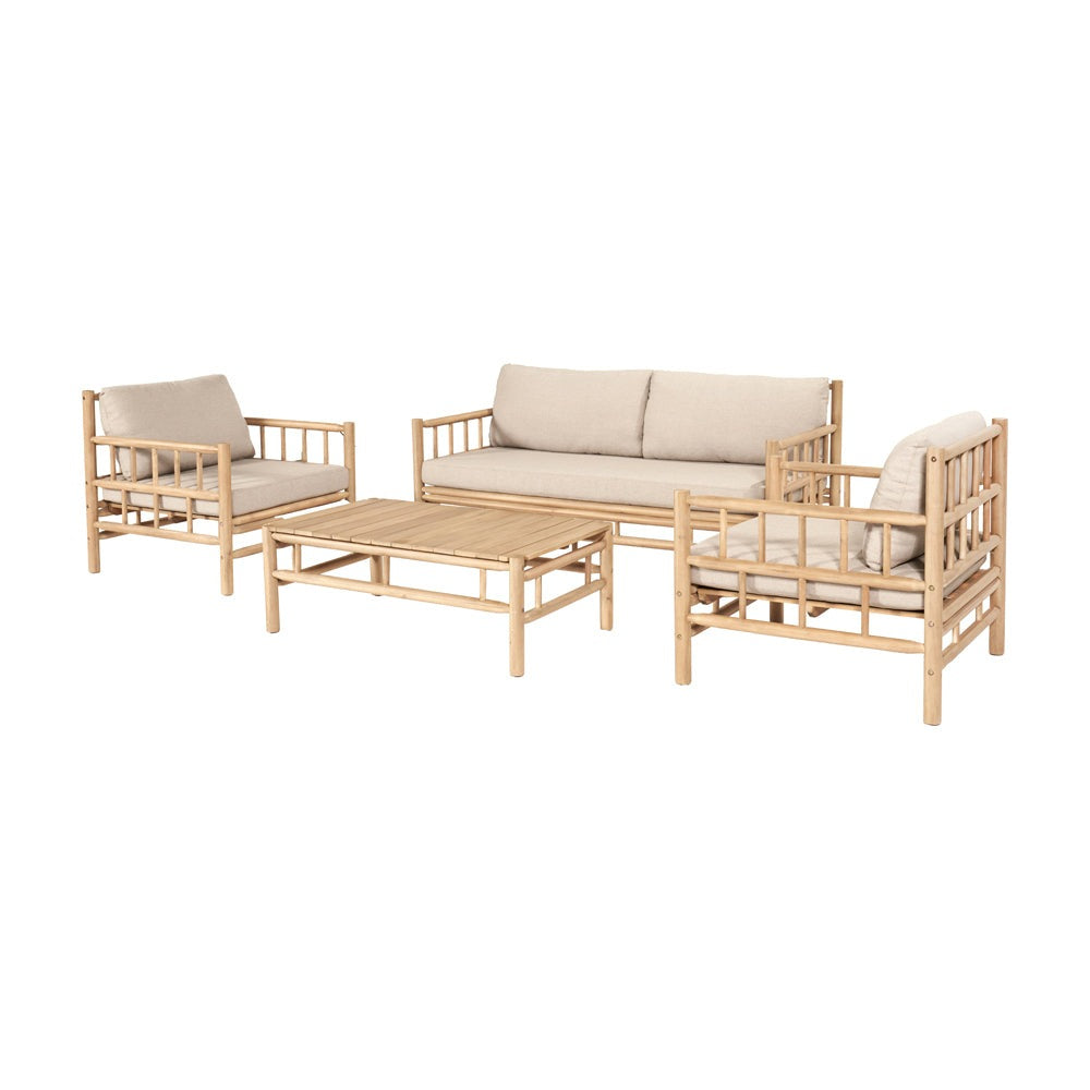 Product photograph of Olivia S Outdoor Azure Natural Bamboo Finish Lounge Set from Olivia's
