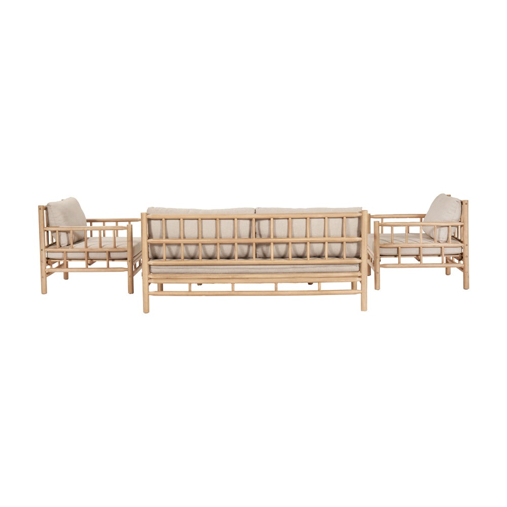 Product photograph of Olivia S Outdoor Azure Natural Bamboo Finish Lounge Set from Olivia's.