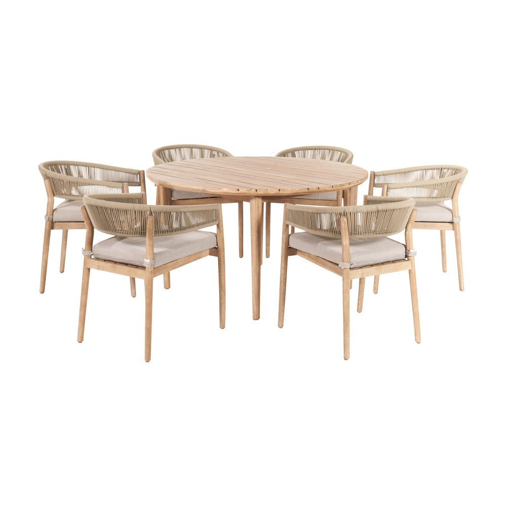 Product photograph of Olivia S Outdoor Dala Sage Green 6 Seater Dining Set from Olivia's