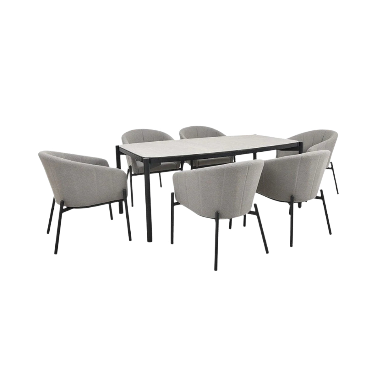 Product photograph of Nori Outdoor 6 Seater Dining Set - Putty from Olivia's.