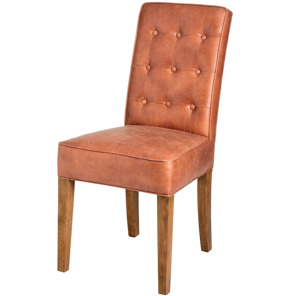 Product photograph of Hill Interiors Faux Leather Dining Chair In Tan from Olivia's
