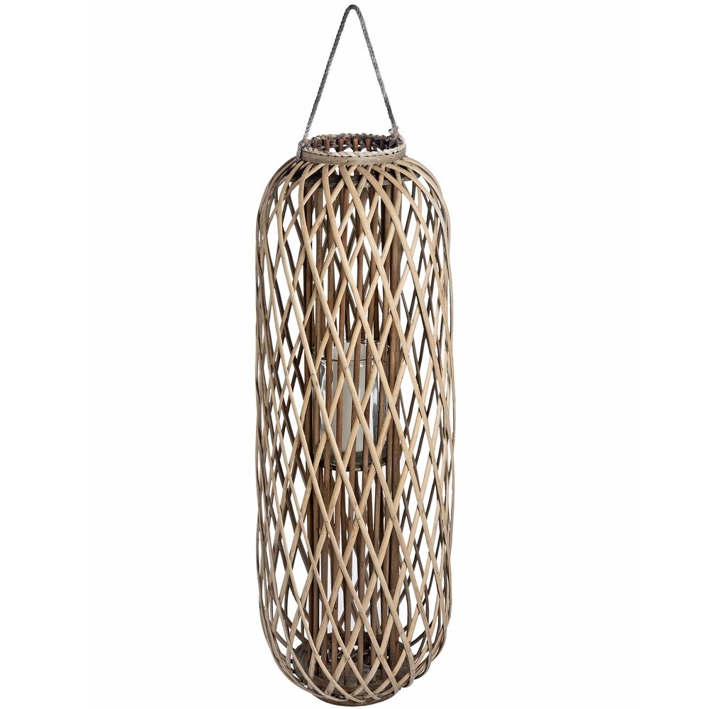 Product photograph of Hill Interiors Standing Wicker Lantern Large from Olivia's.