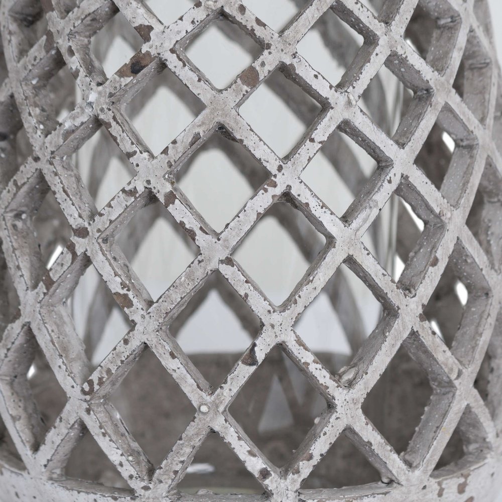 Product photograph of Hill Interiors Conical Ceramic Lattice Hurricane Lantern from Olivia's.