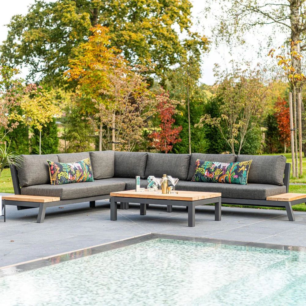 Product photograph of 4 Seasons Outdoor Empire Garden Corner Sofa Set With Rectangular Coffee Table from Olivia's
