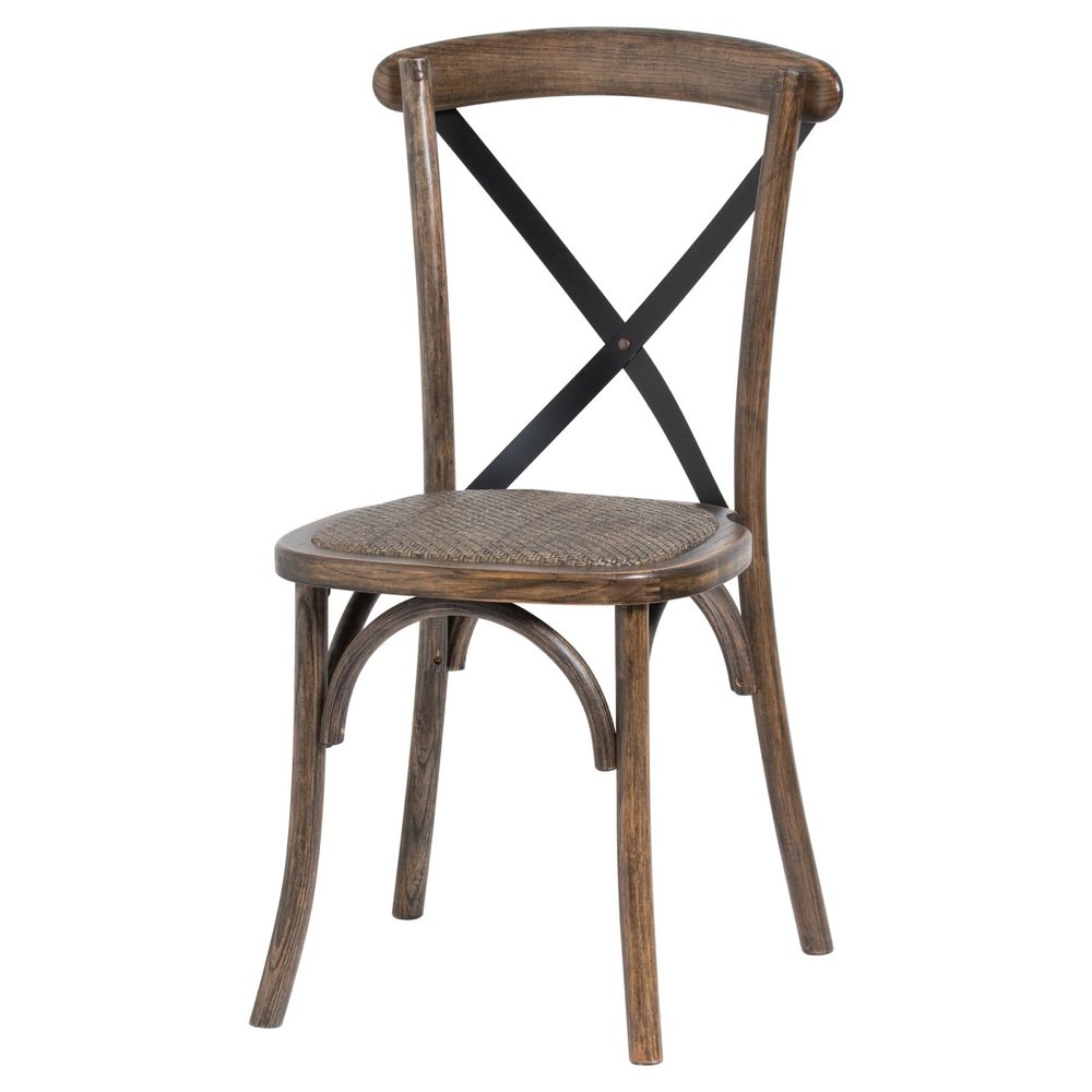 Product photograph of Hill Interiors Oak Cross Back Dining Chair from Olivia's