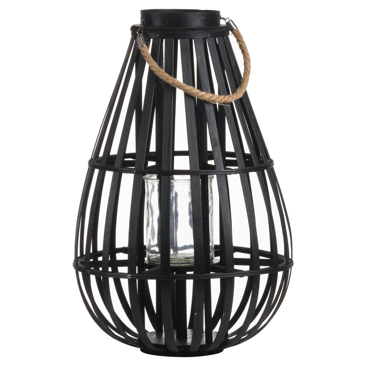 Product photograph of Hill Interiors Floor Standing Domed Wicker Lantern With Rope Detail Large from Olivia's.