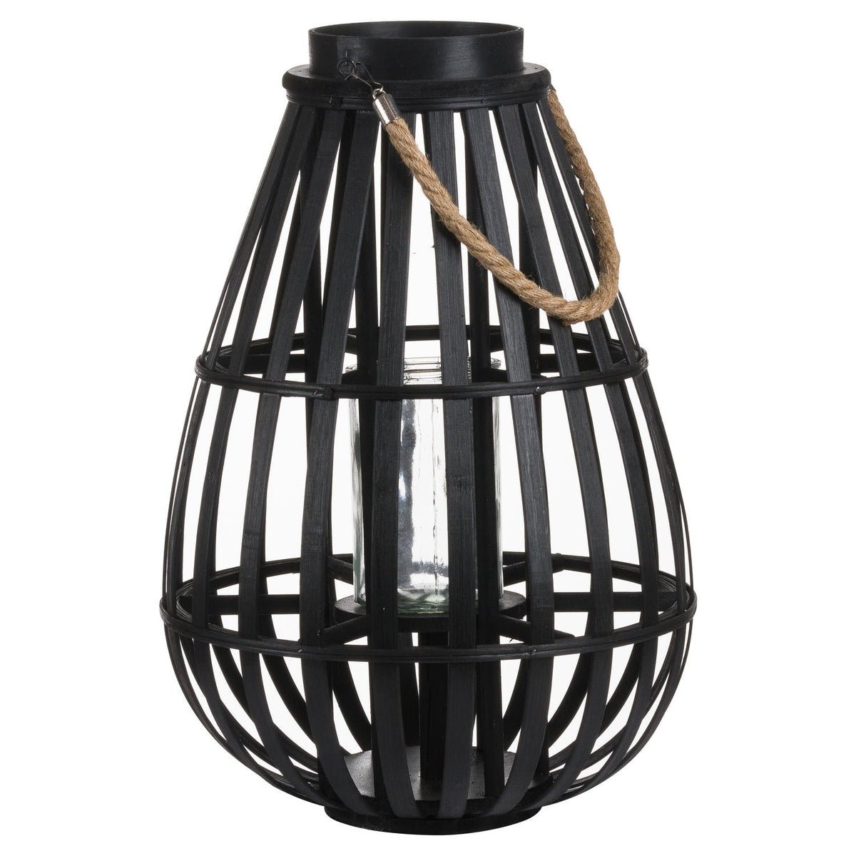 Product photograph of Hill Interiors Floor Standing Domed Wicker Lantern With Rope Detail Large from Olivia's.