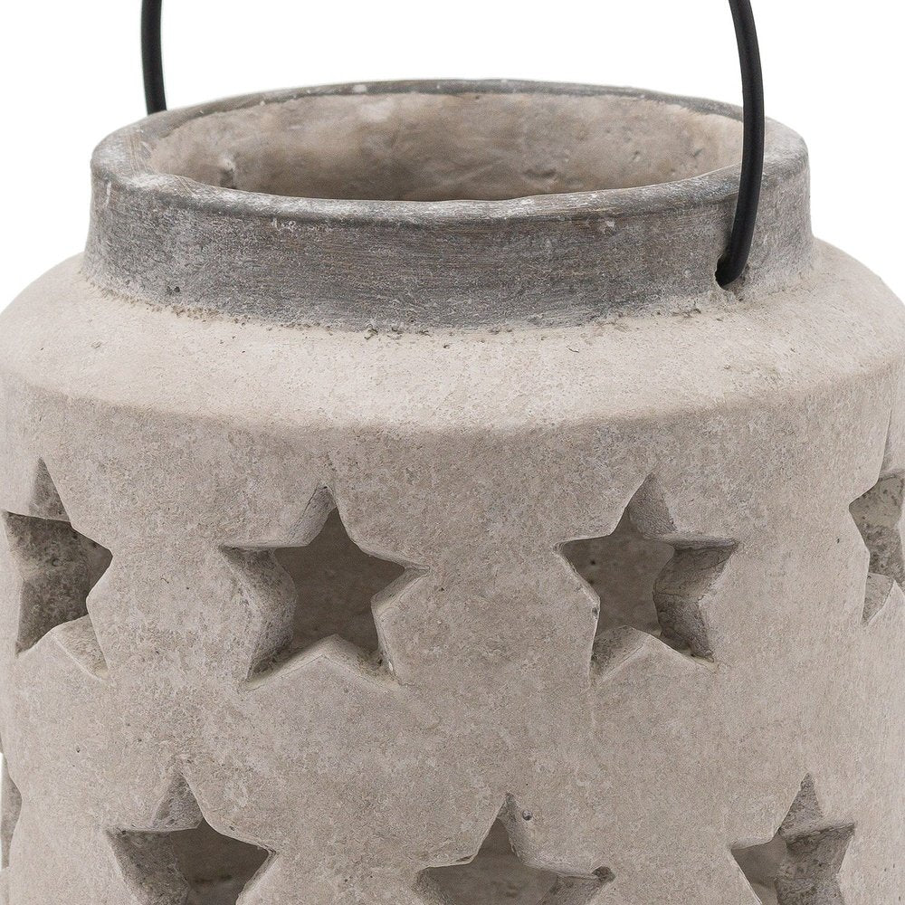 Product photograph of Hill Interiors Bloomville Star Lantern In Stone Large from Olivia's.