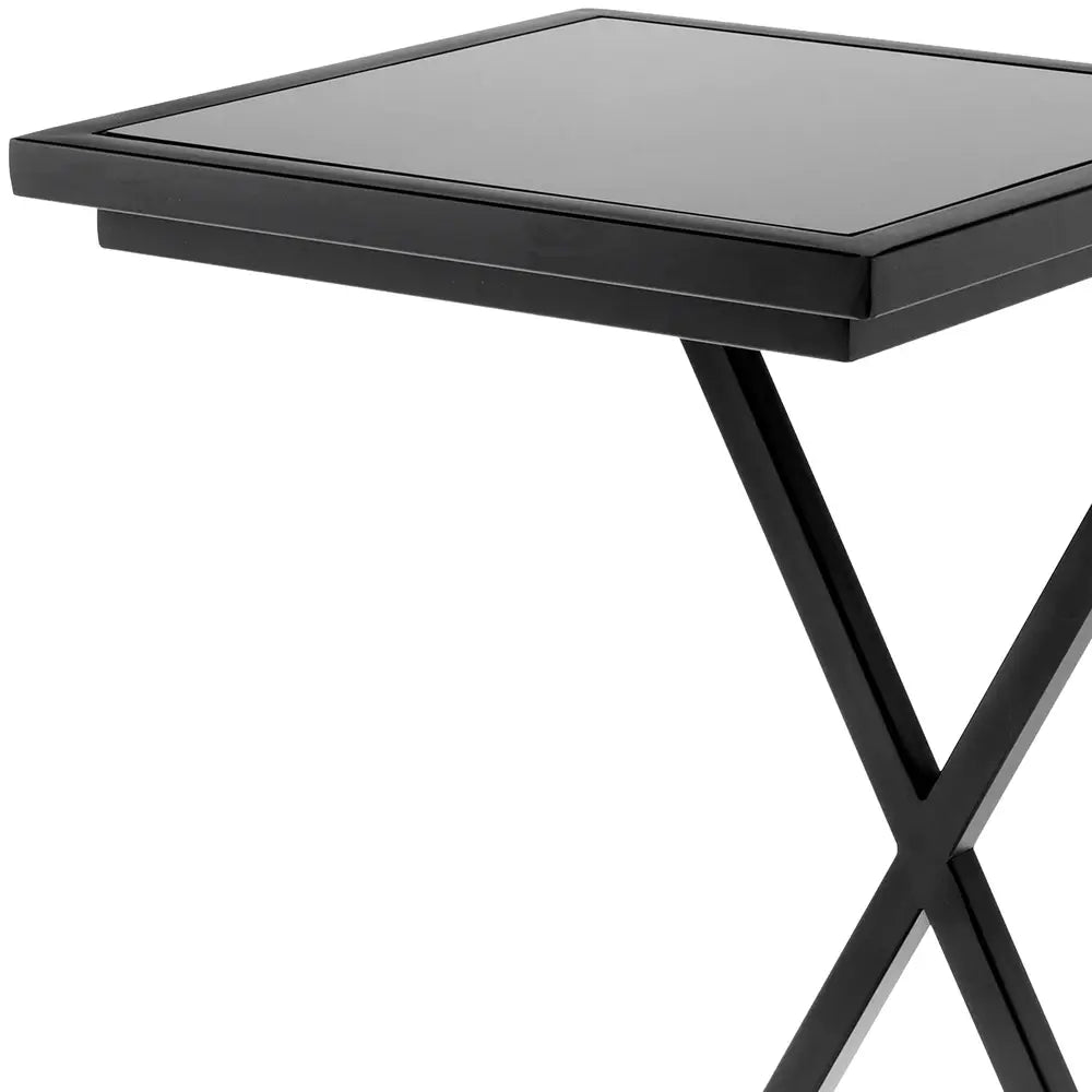 Product photograph of Eichholtz Cross Side Table In Gunmetal Finish from Olivia's.