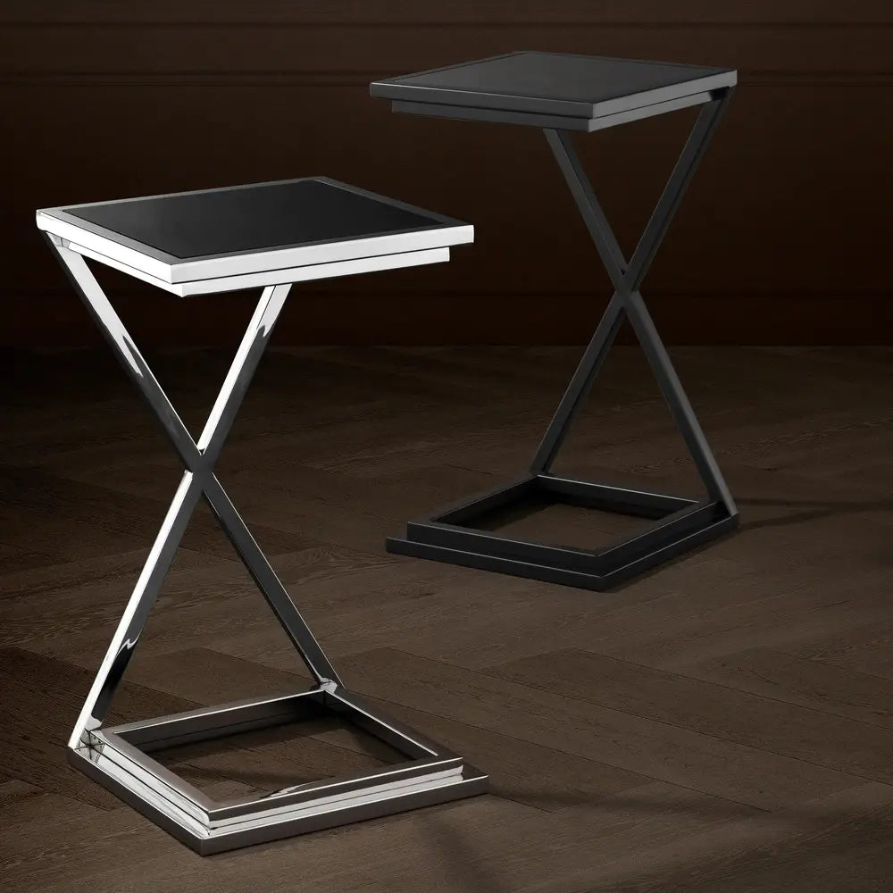 Product photograph of Eichholtz Cross Side Table In Gunmetal Finish from Olivia's.