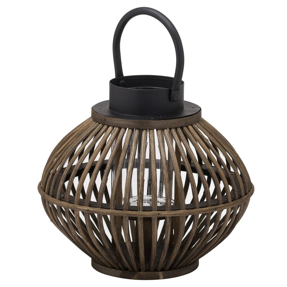 Product photograph of Hill Interiors Bamboo Style Lantern In Brown Large from Olivia's