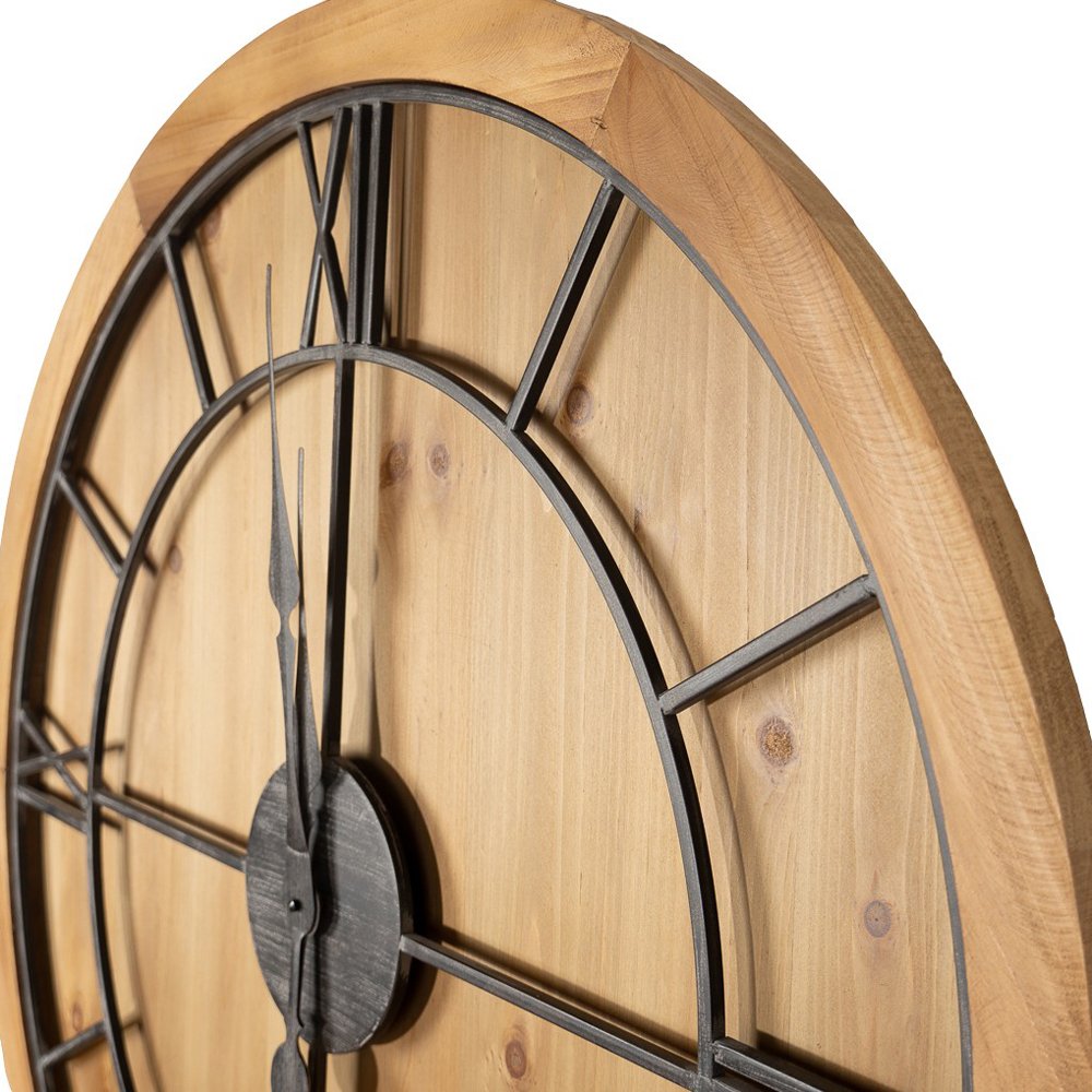 Product photograph of Hill Interiors Williston Wooden Wall Clock from Olivia's.