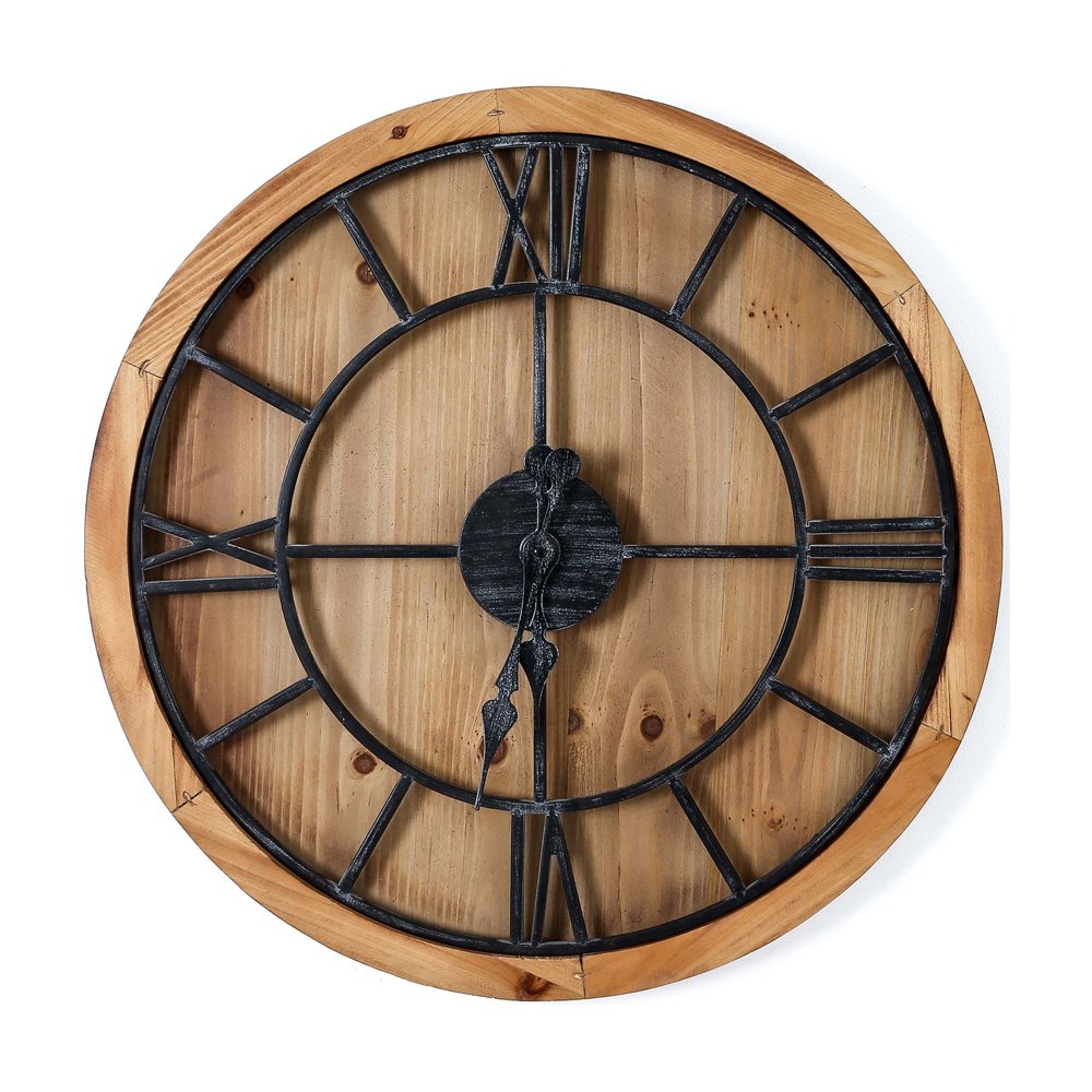 Product photograph of Hill Interiors Williston Large Wooden Wall Clock from Olivia's