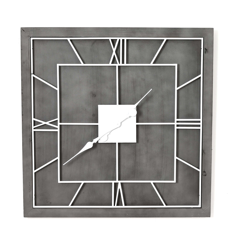 Product photograph of Hill Interiors Williston Grey Square Wall Clock from Olivia's