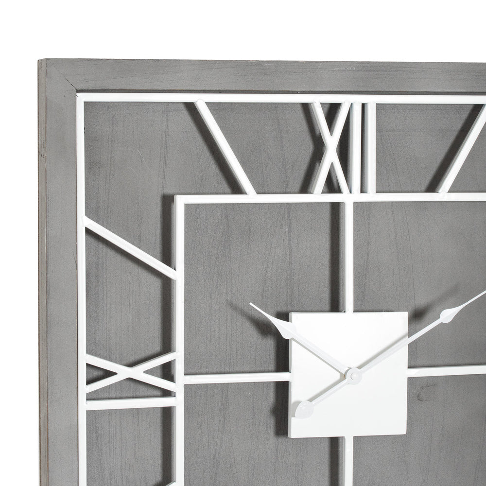 Product photograph of Hill Interiors Williston Grey Square Wall Clock from Olivia's.