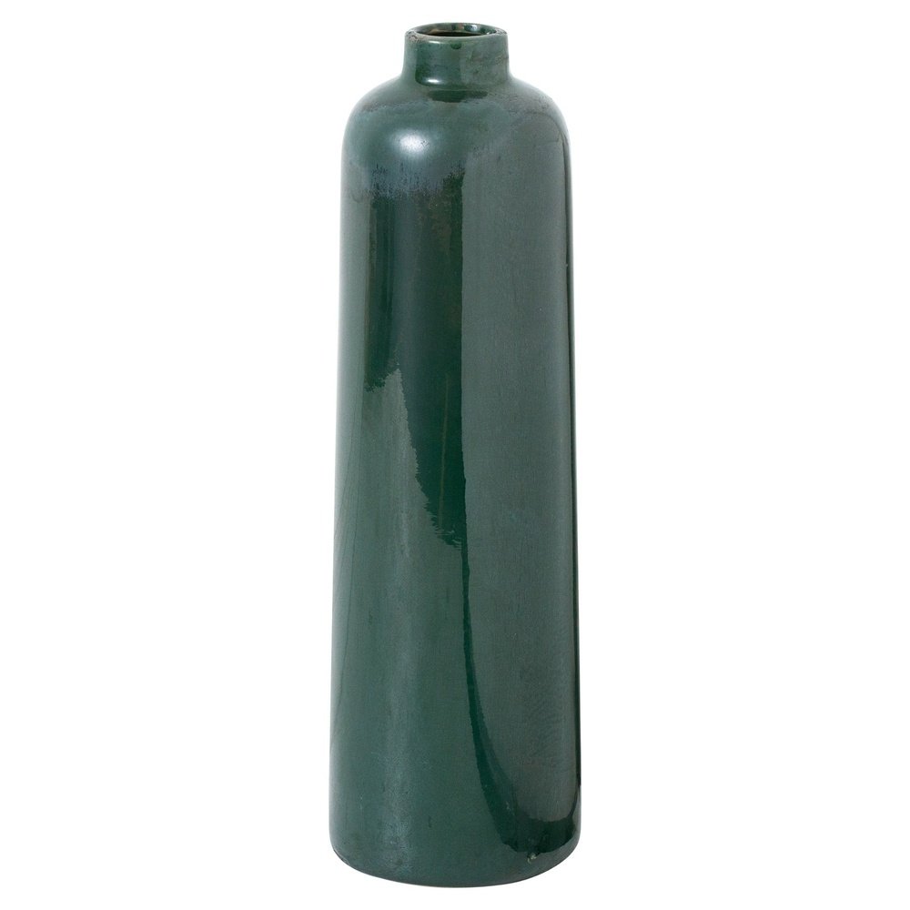 Product photograph of Hill Interiors Garda Glazed Raine Vase In Emerald from Olivia's