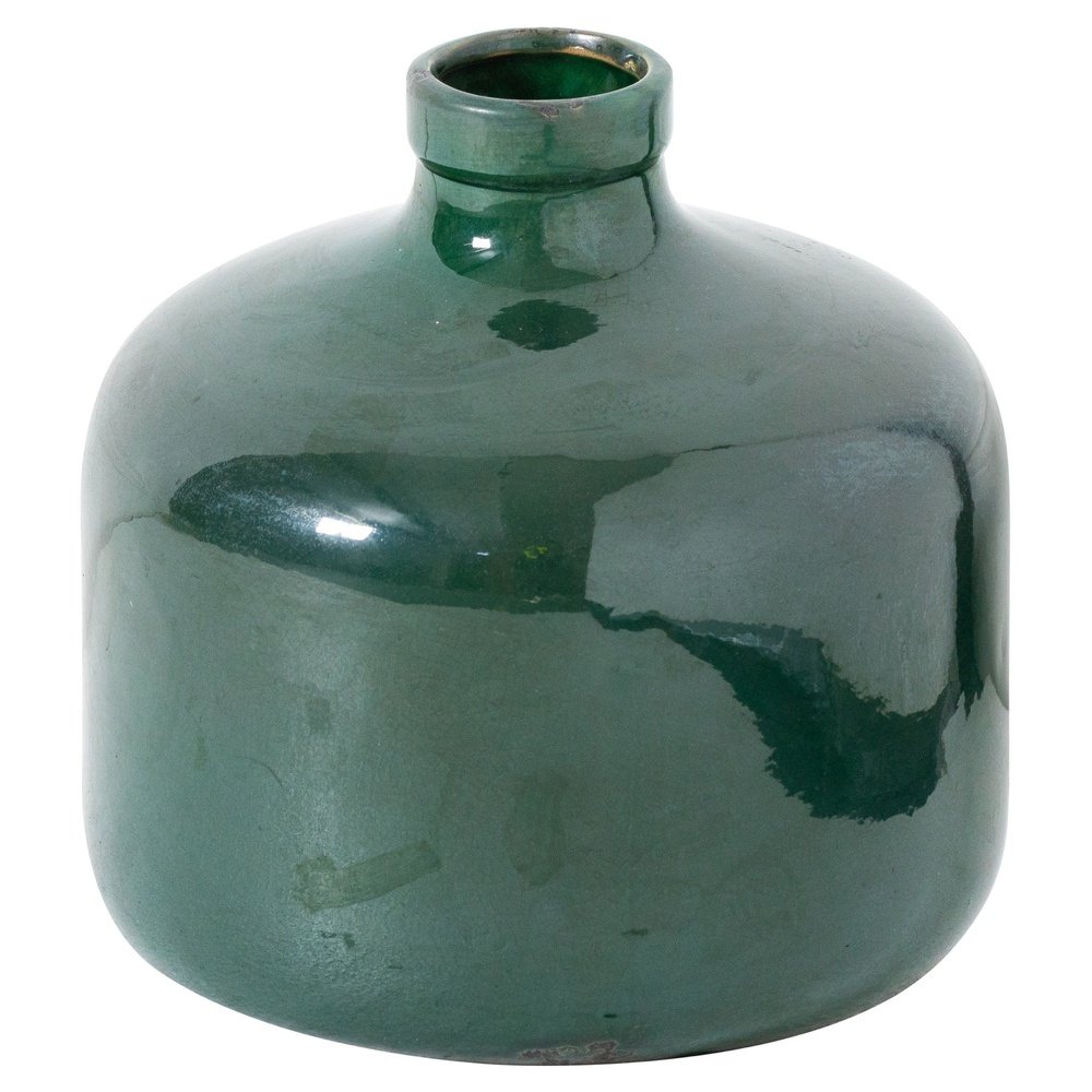 Hill Interiors Garda Glazed Eve Vase In Emerald