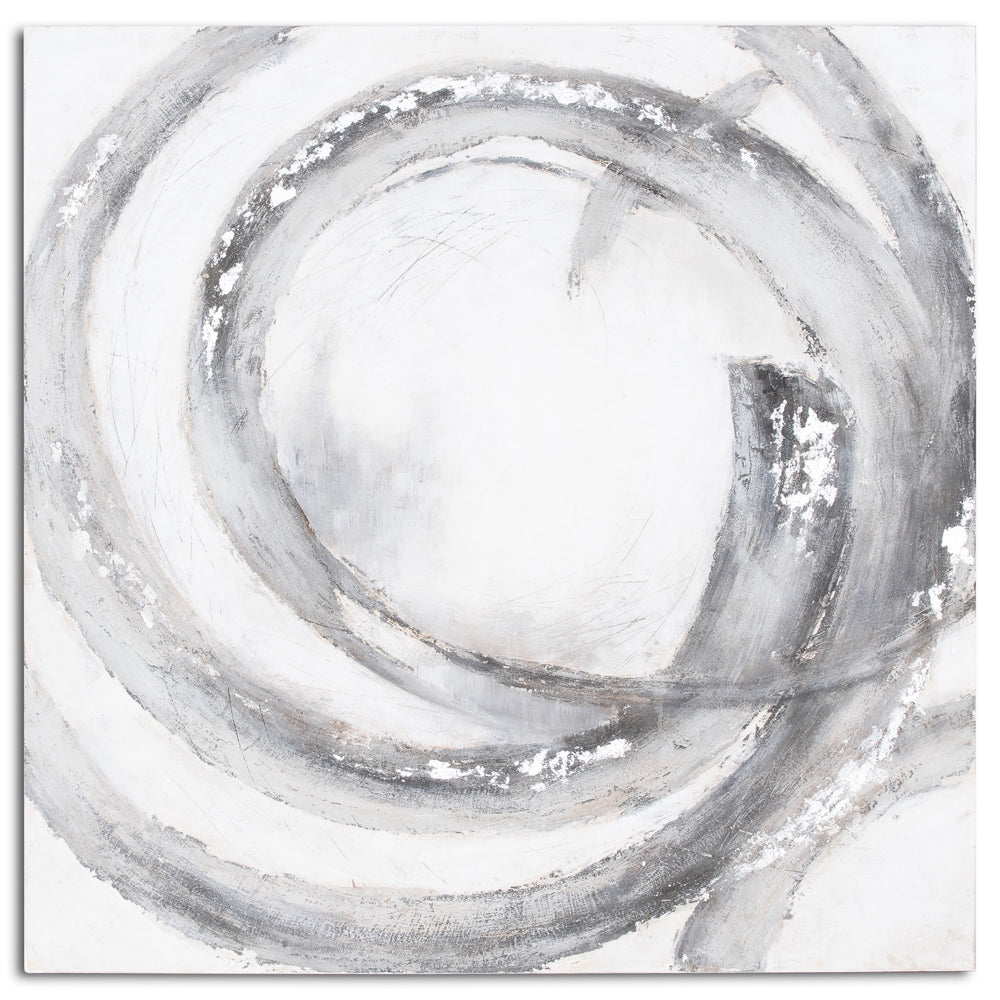 Product photograph of Hill Interiors Galaxy Silver And Grey Hand Painted Canvas from Olivia's