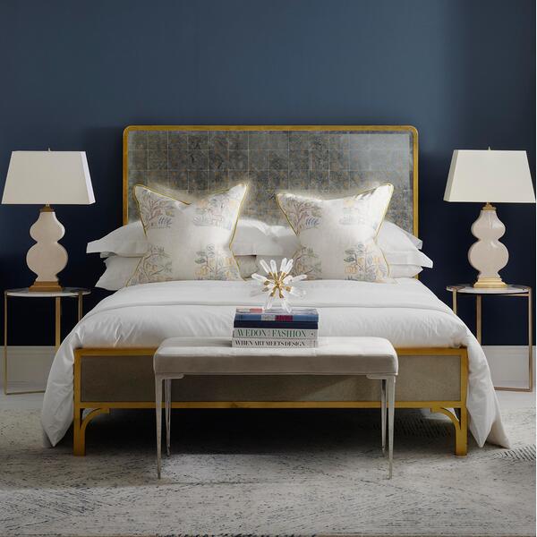 Product photograph of Andrew Martin Gilded Star Mirror Bed Uk King from Olivia's.